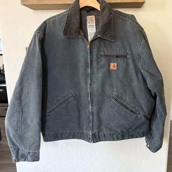 Carhartt|Men's Vintage Dark Gray/Charcoal Detroit  Jacket,blanket lined•••2XL - Picture 16 of 16